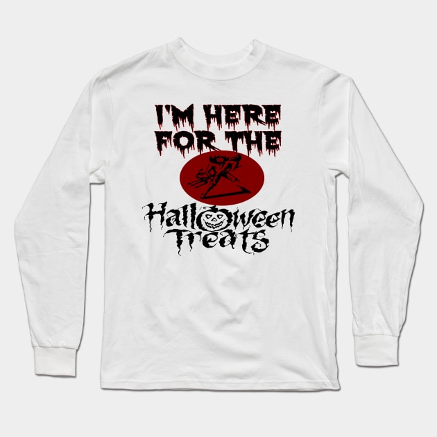 Halloween Treats Satan Red Devil Pitchfork Long Sleeve T-Shirt by CharJens